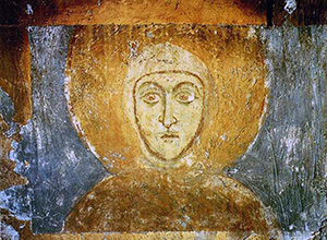 Cвятая Ефросиния Полоцкая - фреска на стенах Спасо-Преображенской церкви